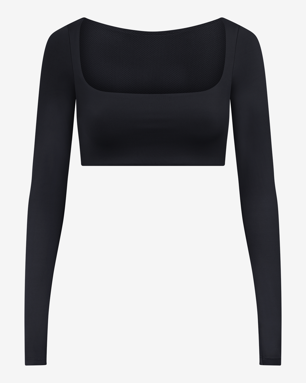 ELENA / FREEDOM  SCOOP LONG SLEEVE CROP | BLACK
