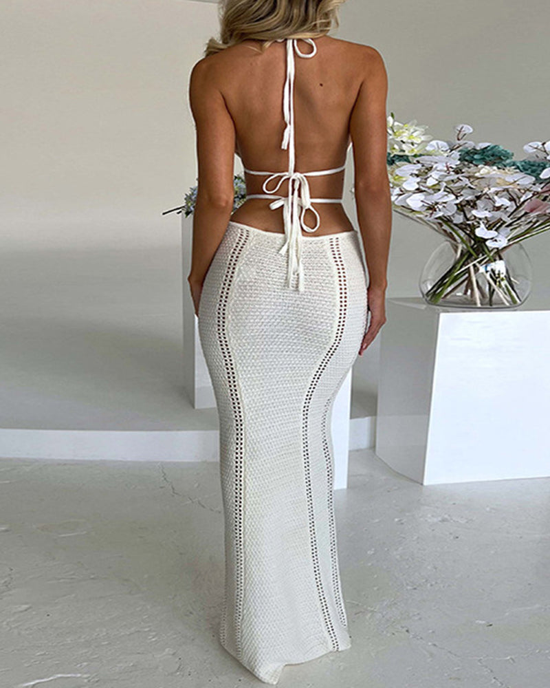 SHOPIA / BEACH DRESS WITH NECKLINE